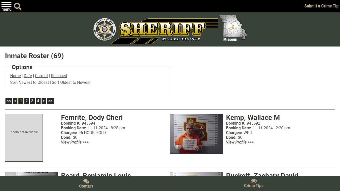 Inmate Roster (66) - Miller County Sheriff