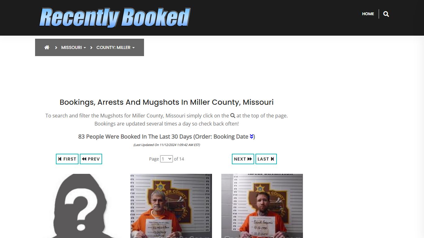 Bookings, Arrests and Mugshots in Miller County, Missouri - Recently Booked