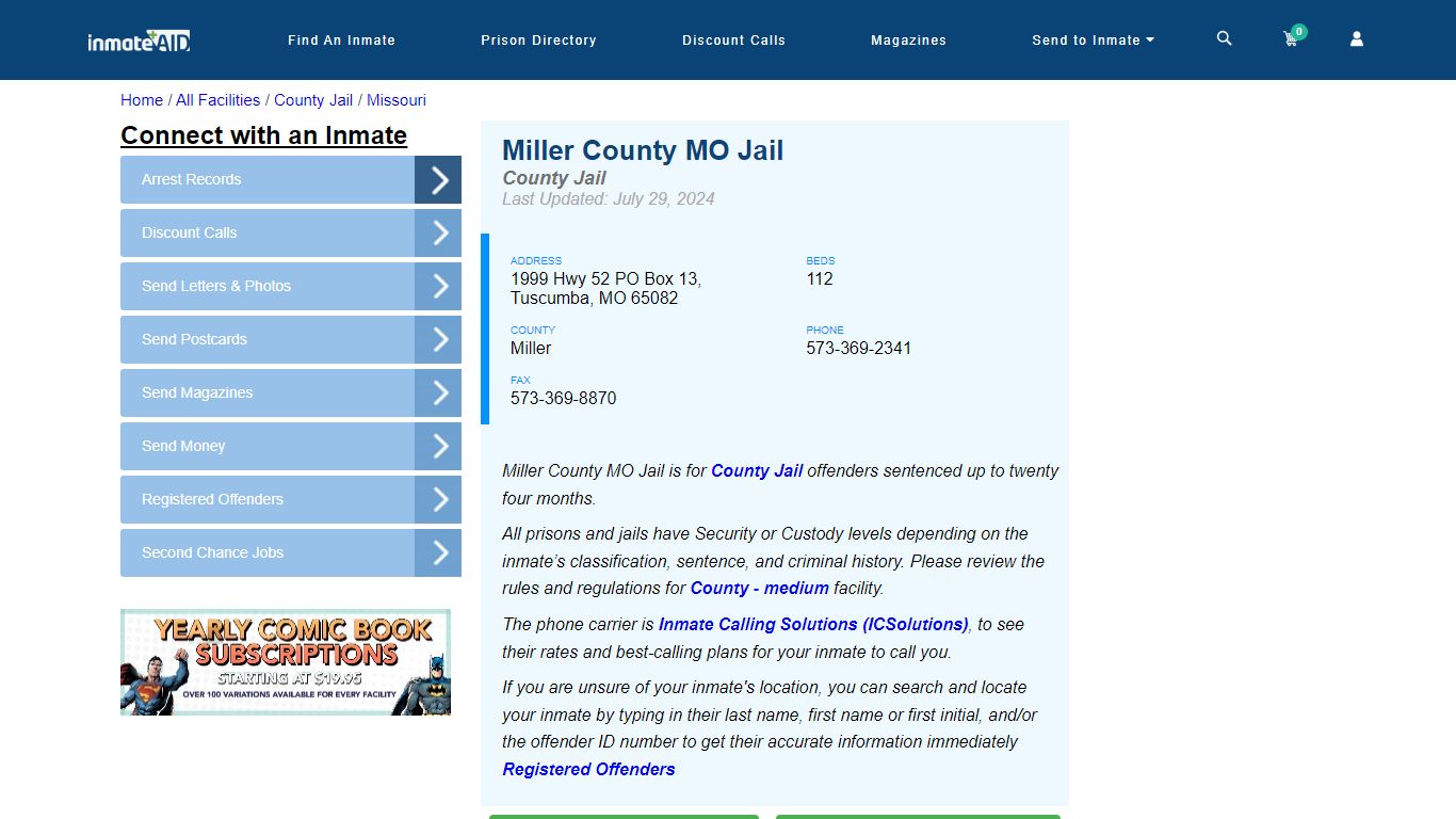 Miller County MO Jail - Inmate Locator